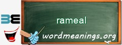 WordMeaning blackboard for rameal